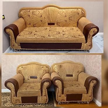 İşlənmiş, Künc divan, 2 kreslo, Divan