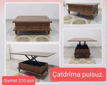 açılıb bağlanan masa: Jurnal masası, Yeni, Transformer, Laminat, Kvadrat masa — 1