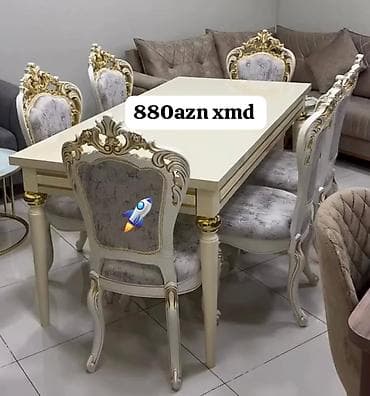 Qonaq otağı üçün, Açılmayan, Dördbucaq masa, 6 stul