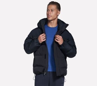 Köynəklər: Kişi üçün şişmə qış gödəkçəsi – tünd qara rəng yüngül isti rahat Ölçü — 3