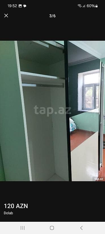 skaf: 2 qapılı, Güzgülü, Ağ, Digər material, Kupe, Düz dolab — 3