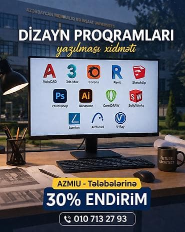 irşad noutbuk: Auto Cad, 3dsmax proqramların yazılması *Her program oz qiymeti — 4