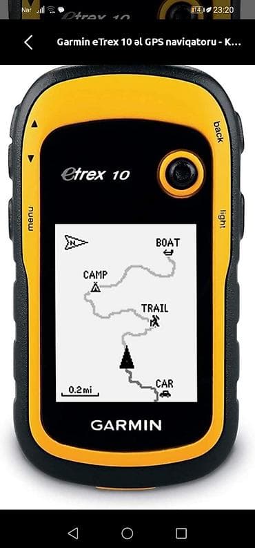 Garmin eTrex 10 əl GPS naviqatoru - Kompakt və yüngül dizayn, bir lalafo.az -da Garmin eTrex 10 əl GPS naviqatoru - Kompakt və yüngül dizayn, bir