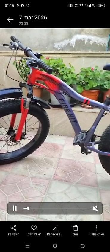 Fat Bike tipli dağ velosipedi – FIRE HIT - Geniş “fat” təkərlər