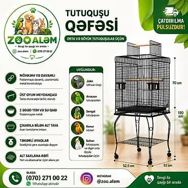 afcarklar: Tutuquşu Qəfəsi Bu model orta və böyük tutuquşular üçün hazırlanmış — 1