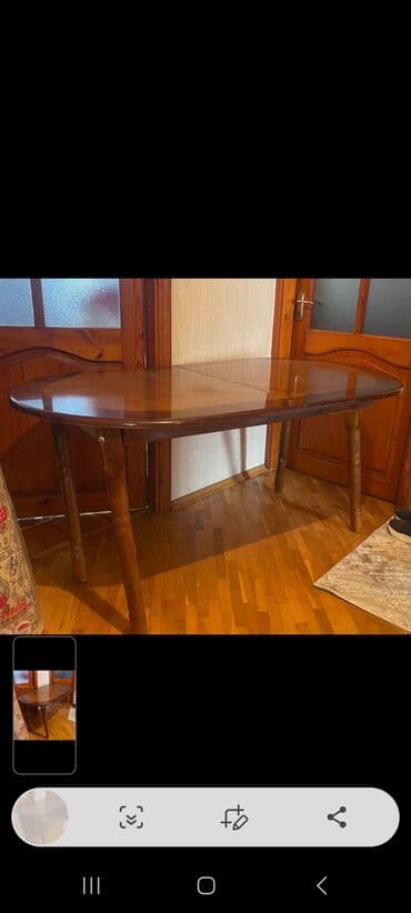 oval xalca: Qonaq masası, İşlənmiş, Açılan, Taxta, Oval masa — 3