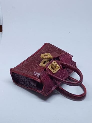 təkər üçün zəncir: Miniatür timsah dərisindən hazırlanmış əl çantası formalı açar — 2