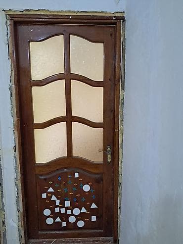 hamam ara kesmeleri: Taxta otaq qapıları dəsti - Material: tam ağac (təbii teksturalı — 2