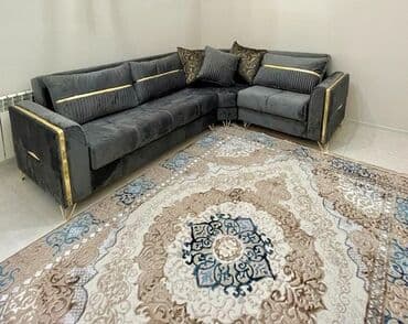 Künc divan, İşlənmiş, Açılan, Bazalı, Vеlur parça, Çatdırılma yoxdur