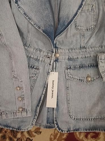 Brend: banmy jeans. Model: açıq mavi denim gödəkcə - Klassik açıq