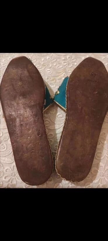 женские велюровые тапочки: Tərliklər, Ölçü: 37, rəng - Yaşıl, İşlənmiş — 3