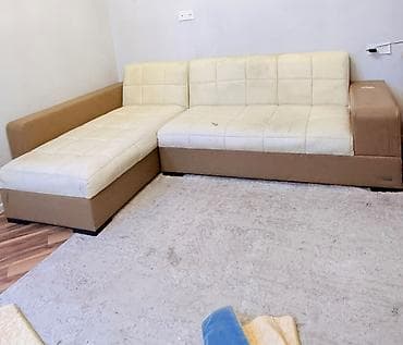 Mebel: Künc divan, İşlənmiş, Açılan, Bazasız, Dəri, Çatdırılma yoxdur — 1