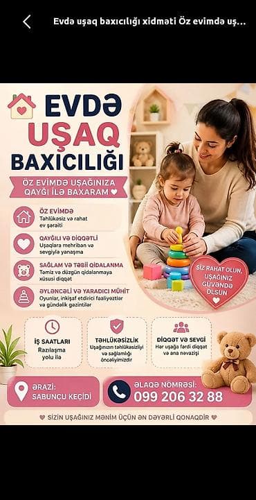 qaynaq işi: Ev şəraitində uşaq baxıcılığı xidməti Xidmətin mahiyyəti: - Öz evimdə — 1