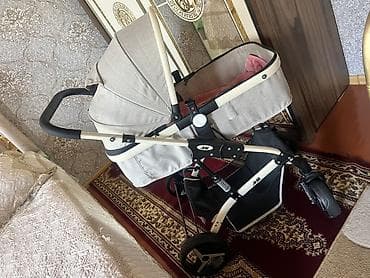araba: Uşaq arabası – beşik tipli, açılıb-bağlanan kapotlu, bej rəng — 4