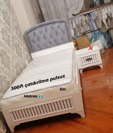 Çarpayılar: Yeni, Təknəfərlik çarpayı, Bazasız, Matras ilə, Siyirməsiz, Azərbaycan — 2