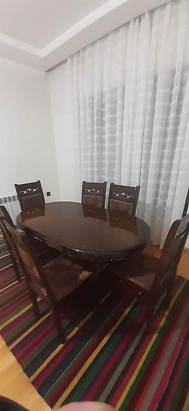 Qonaq otağı üçün, İşlənmiş, Açılmayan, Oval masa, 6 stul