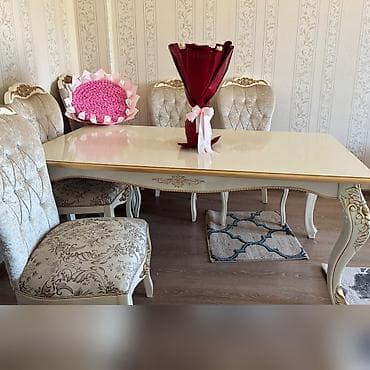 stol dəst: *330₼ MASA desti :-TƏCİLİ SATILIR‼️* Yaxşı vəziyyətdə 6oturacağı var — 1