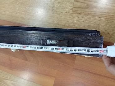 taxta qapi temiri: PVC qapı dəsti – şüşəli, tünd ağac tekstura - Material: PVC profil — 4