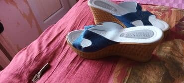 детские флип флопы: Ölçü: 37, rəng - Göy, İşlənmiş — 1