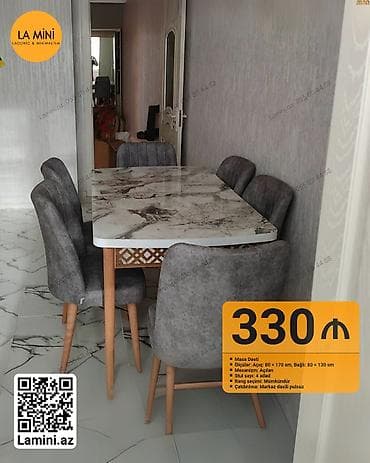 stol sutullar: Mətbəx üçün, Açılan, Dördbucaq masa, 4 stul — 1