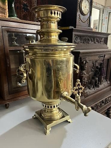 Qədim samovar, 1906 il, Latun, Vəziyyəti: Əla — 1