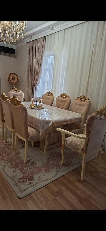 Qonaq otağı üçün, Açılmayan, Dördbucaq masa, 8 stul