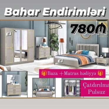 qiz ucun kravatlar: 2 təknəfərlik çarpayı, Termo, 2 tumba, Dolab, Türkiyə, Yeni — 2