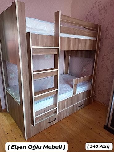 enbavud mebel: Oğlan və qız üçün, Yeni, Çarpayı, Matras ilə, Siyirməli, Laminat — 2