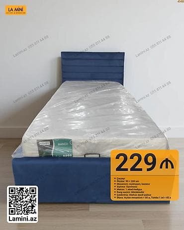 Təknəfərlik çarpayı, Bazasız, Matras ilə, Siyirməsiz