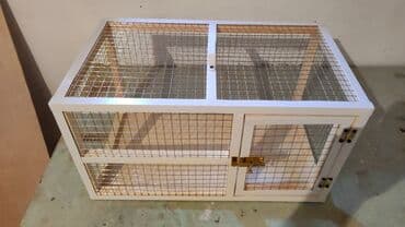 вольер для собак: Ağac və metal torundan hazırlanmış düzbucaqlı qəfəs. Qəfəsin bir — 4
