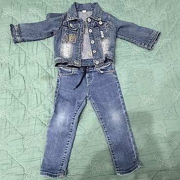 Uşaqlar üçün cins dəst - 2 parçadan ibarət: cins gödəkcə və cins