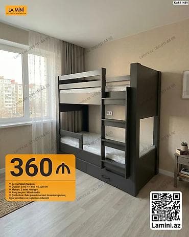 İki mərtəbəli çarpayı – La Mini - Ölçülər: D 90 x H 180 x E 200 sm - — 1