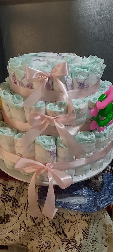 banka balon satisi: Üçmərtəbəli “pampers tortu” – yeni doğulan körpə üçün dekorativ və — 2