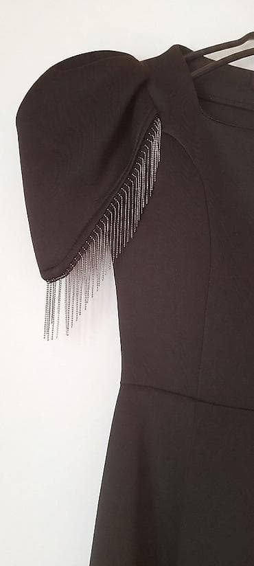 qısa donlar 2023: Qara qısa ziyafət paltarı – ZİNY brendi - Rəng: dərin qara - Dizayn — 3