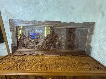 Süni güllər: Oyma əl işləməsi taxta tablo — 4