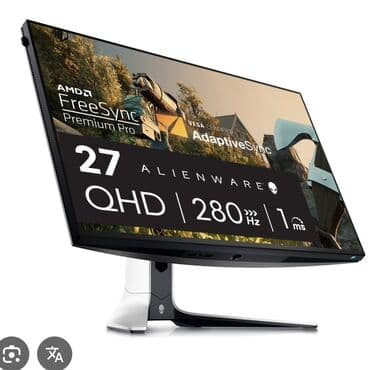 notbuk islenmis: Alienware 27 düymlük QHD oyun monitoru. AMD FreeSync Premium Pro — 1