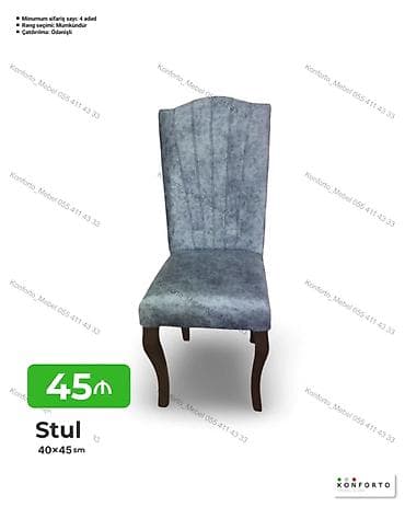 balkon stul: Stul – 40×45 sm - Yumşaq, rahat oturacaq və bel hissəsi - Düz — 1