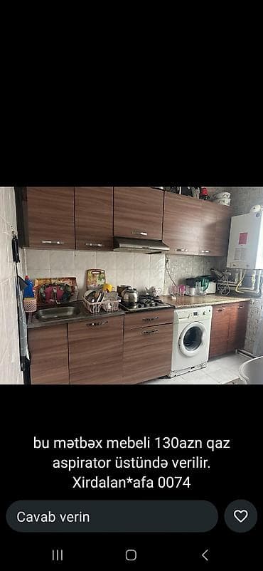 metbext mebileri: Məhsul: Mətbəx mebeli dəsti Təsvir: - Üst və alt dolablar komplekti — 1