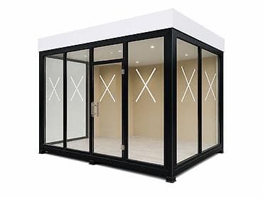 kanteynerler: Şüşəli modul ofis/kiosk konteyneri Müasir dizayna malik, metal — 1