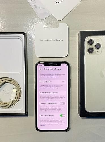mac utu feni: IPhone 11 Pro, 256 GB, Gümüşü, Simsiz şarj, Face ID, Sənədlərlə — 5