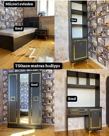 Uşaq/yeniyetmə otağı üçün tam mebel dəsti Dəst tərkibi: - Tək