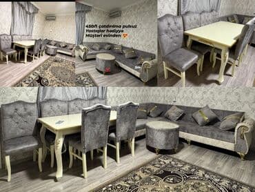 metbex divani satilir: Masa + divan dəsti Sifarişle hazırlanır rəng seçimi var Çatdırılma — 1