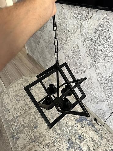 dekor yarpaq: Çılçıraq, 4 lampa, Metal — 3