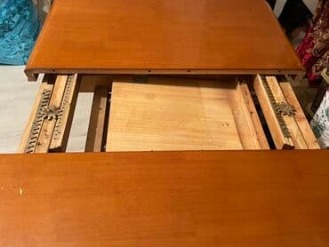 açılan stollar: Qonaq masası, İşlənmiş, Açılan, Taxta, Dördbucaq masa — 2