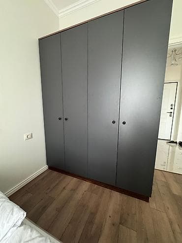 paltar mebeli: 4 qapılı, Boz, Digər material, Açılan, Düz dolab — 1