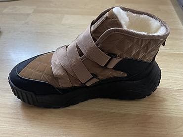 Qışlıq uniseks bot - Rəng: qəhvəyi/boz-ton, qara altlıq və burun