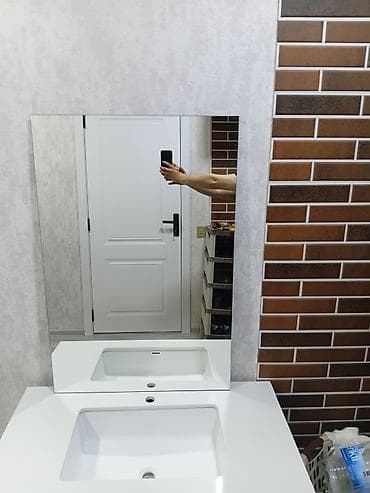 hamam ucun skaf: Ağ rəngdə vannа otağı üçün lavabo və şkaf seti - Üst hissə: parlaq ağ — 4