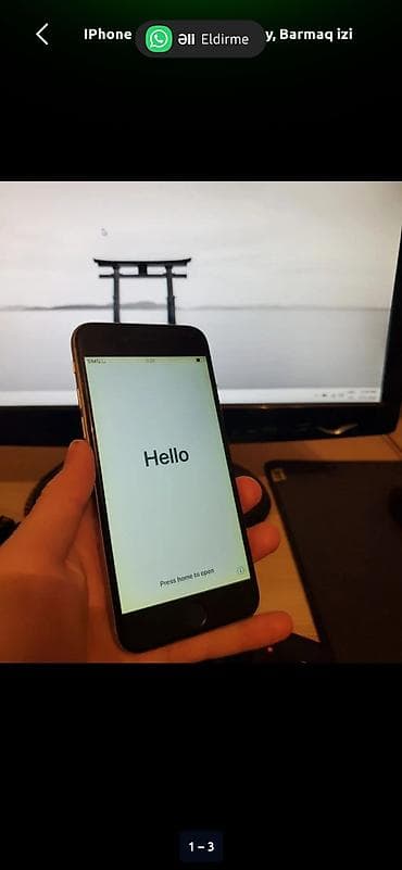 iphone 22: IPhone 6, 32 GB, Ağ, Qırıq, Barmaq izi — 3