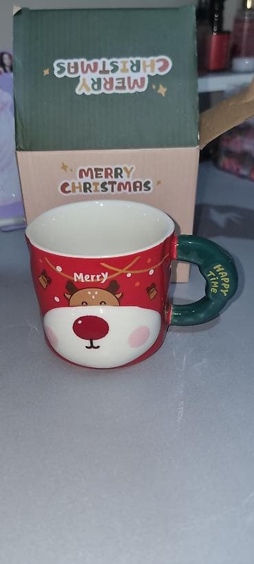 ad yazilan sekiller: Fincanlar, rəng - Qırmızı, Keramika, 1 əd — 3