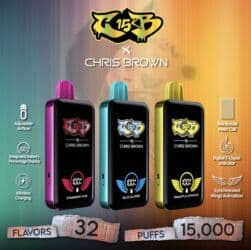 vape satış: CB x Chris Brown birdəfəlik vape cihazı - 15,000 puf - 32 dad seçimi — 1